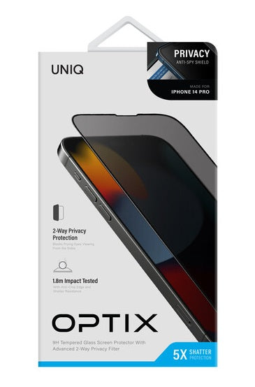 UNIQ OPTIX الخصوصية IPHONE 14 PRO / 15 واقي الشاشة الزجاجي