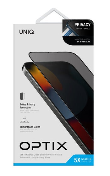 UNIQ OPTIX الخصوصية IPHONE 14PRO MAX / 15 PLUS واقي شاشة زجاجي