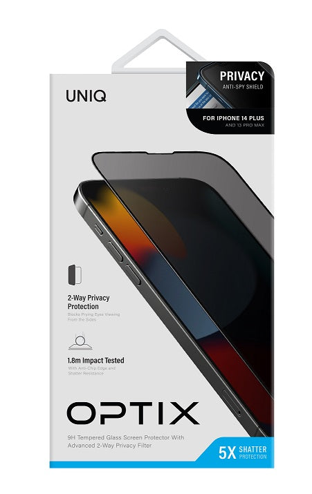 UNIQ OPTIX PRIVACY IPHONE 14PLUS/13 PRO MAX GLASS SCREEN PROTECTOR