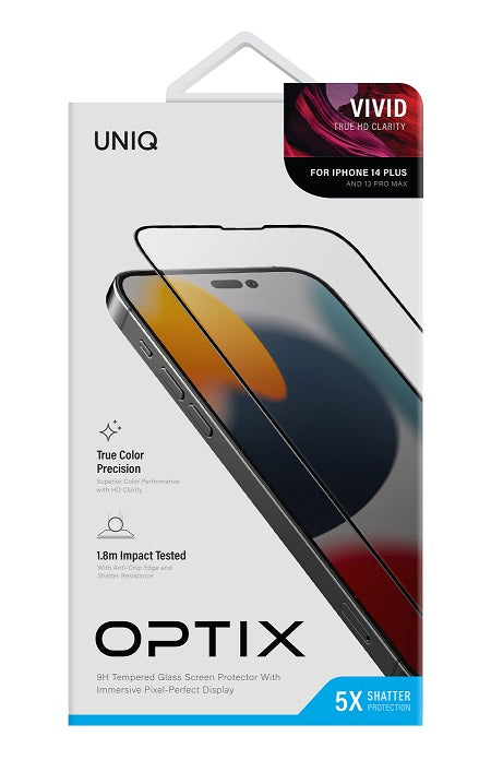 UNIQ OPTIX VIVID CLEAR IPHONE 14 PLUS/13 PRO MAX واقي شاشة زجاجي