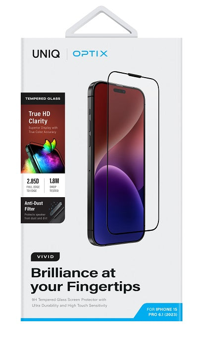 UNIQ OPTIX VIVID CLEAR IPHONE 15 PRO واقي شاشة زجاجي