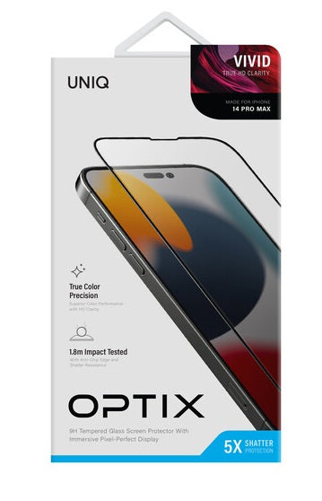 UNIQ OPTIX VIVID CLEAR IPHONE 14 PRO MAX/15 PLUS واقي شاشة زجاجي