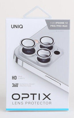 UNIQ OPTIX IPHONE 13 PRO / 13 PRO MAX واقي عدسة الكاميرا - فضي (فضي)