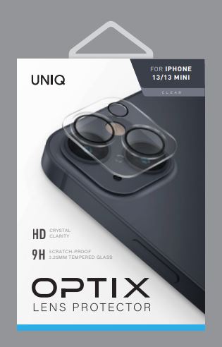 UNIQ OPTIX IPHONE 13 / 13 MINI واقي عدسة الكاميرا - شفاف لامع (شفاف)