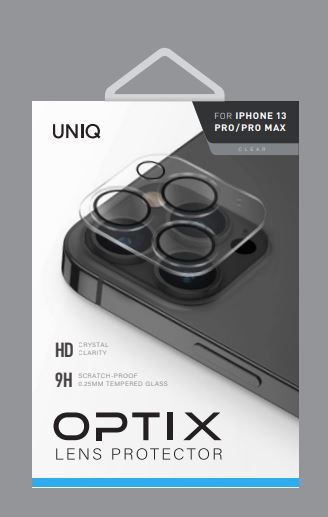 UNIQ OPTIX IPHONE 13 PRO / 13 PRO MAX CAMERA LENS PROTECTOR - GLOSSY CLEAR (CLEAR)