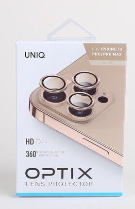 UNIQ OPTIX IPHONE 13 PRO / 13 PRO MAX CAMERA LENS PROTECTOR -CHAMPAGNE (GOLD)