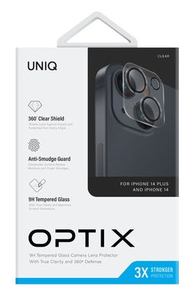 UNIQ OPTIX IPHONE 14 / 14 PLUS (2022) واقي عدسة الكاميرا - شفاف لامع (شفاف)