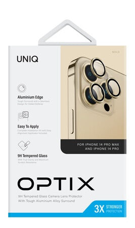 UNIQ OPTIX IPHONE 14 PRO / 14 PRO MAX (2022) واقي عدسة الكاميرا - شامبانيا (ذهبي)