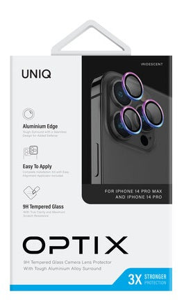 UNIQ OPTIX IPHONE 14 PRO / 14 PRO MAX (2022) واقي عدسة الكاميرا - قزحي الألوان (قزحي الألوان)