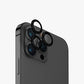 Aluminum camera lens protector rings for iPhone, dark black finish