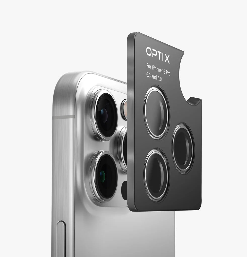 UNIQ OPTIX IPHONE 16 PRO /16 PRO MAX STAINLESS STEEL FRAME SAPPHIRE CAMERA LENS PROTECTOR