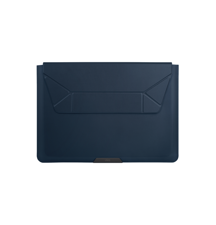 UNIQ OSLO LAPTOP SLEEVE WITH FOLDABLE STAND (UP TO 14”) - NAVY BLUE
