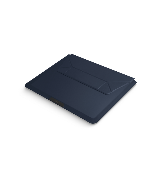 UNIQ OSLO LAPTOP SLEEVE WITH FOLDABLE STAND (UP TO 14”)  - NAVY BLUE