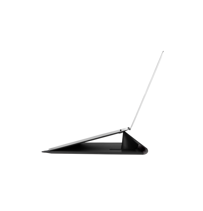 UNIQ OSLO LAPTOP SLEEVE WITH FOLDABLE STAND (UP TO 14”)  - JET BLACK