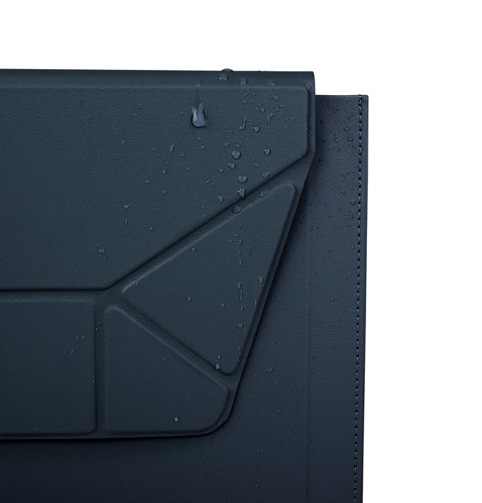 UNIQ OSLO LAPTOP SLEEVE WITH FOLDABLE STAND (UP TO 14”)  - NAVY BLUE