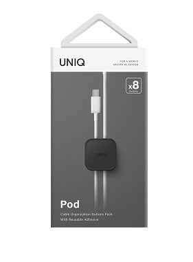 UNIQ POD ADHESIVE CABLE ORGANIZERS 8-IN-1 PACK