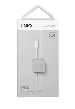 UNIQ POD ADHESIVE CABLE ORGANIZERS 8-IN-1 PACK