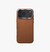 Magnetic phone case for iPhone 17 Pro, caramel brown, back view with camera cutouts