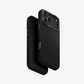 iPhone 17 Pro hybrid case in dark finish, front and back angles