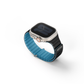 Reversible magnetic Apple Watch strap with teal and black ridged bands