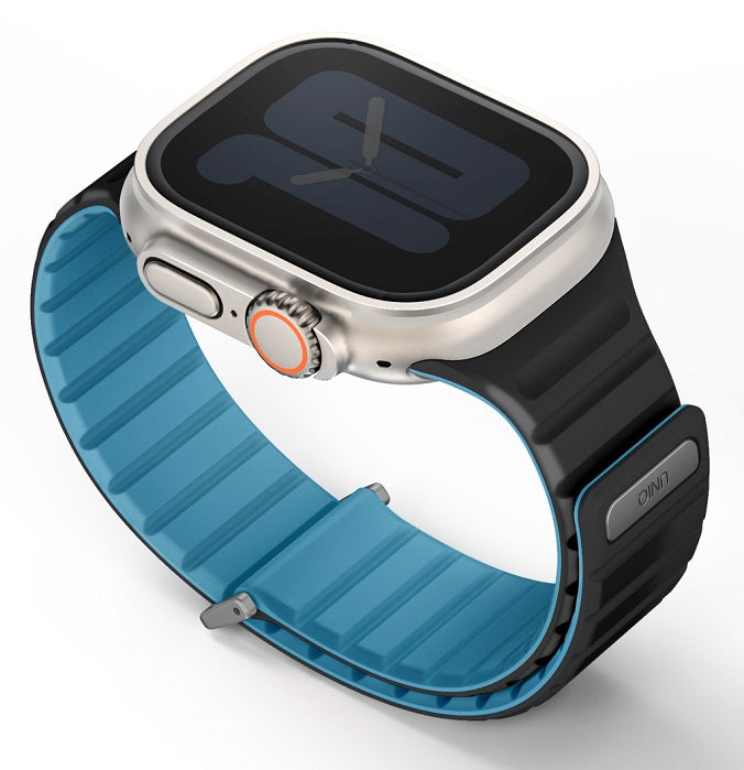 UNIQ REVIX EVO REVERSIBLE MAGNETIC APPLE WATCH STRAP 49/45/44/42MM - PACIFIC (PACIFIC BLUE/BLACK)