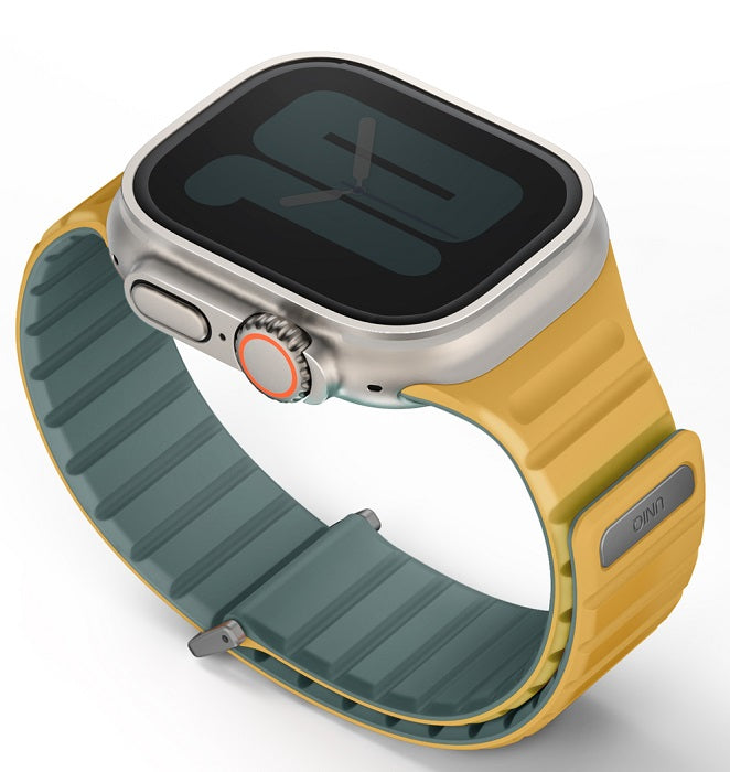 UNIQ REVIX EVO REVERSIBLE MAGNETIC APPLE WATCH STRAP 49/45/44/42MM - VIRIDIAN (VIRIDIAN GREEN/BURNT YELLOW)