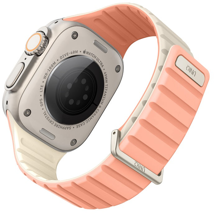 UNIQ REVIX EVO REVERSIBLE MAGNETIC APPLE WATCH STRAP 49/45/44/42MM - CREPE (CREPE PINK/IVORY)