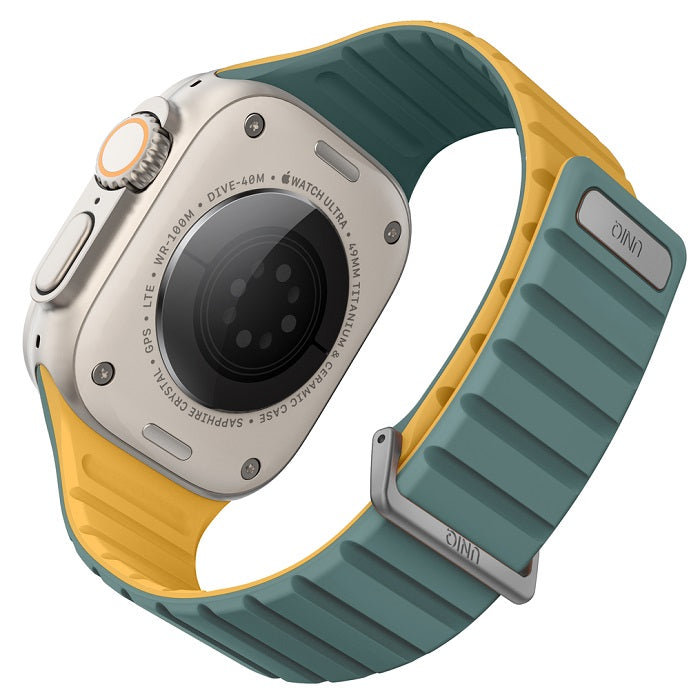 UNIQ REVIX EVO REVERSIBLE MAGNETIC APPLE WATCH STRAP 49/45/44/42MM - VIRIDIAN (VIRIDIAN GREEN/BURNT YELLOW)