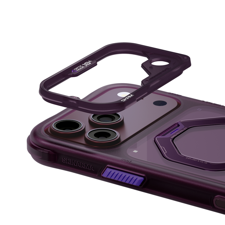 SKINARMA IPHONE 18 PRO 6.3"" (2026) SATURN (ROTATING KICK-STAND) - Burgundy