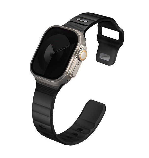 UNIQ STRIDE FKM RUBBER APPLE WATCH STRAP 49/45/44/42MM - MIDNIGHT BLACK (MIDNIGHT BLACK)