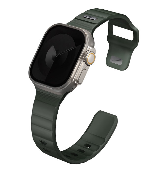 UNIQ STRIDE FKM RUBBER APPLE WATCH STRAP 49/45/44/42MM - MOSS GREEN (GREEN)