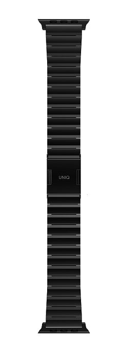 UNIQ STROVA MAG APPLE WATCH SELF-ADJUSTABLE STEEL LINK BAND 49/45/44/42MM - MIDNIGHT (BLACK)