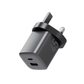 ENERGEA AMPCHARGE GAN45, 2C PD/PPS/QC3.0 WALL CHARGER,45W (UK) - GUNMETAL