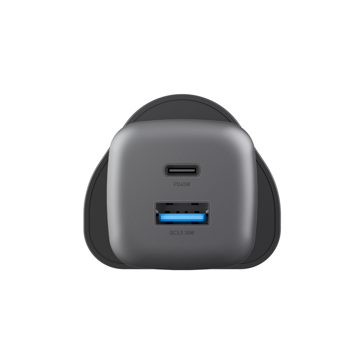 ENERGEA AMPCHARGE GAN45, 2C PD/PPS/QC3.0 WALL CHARGER,45W (UK) - GUNMETAL