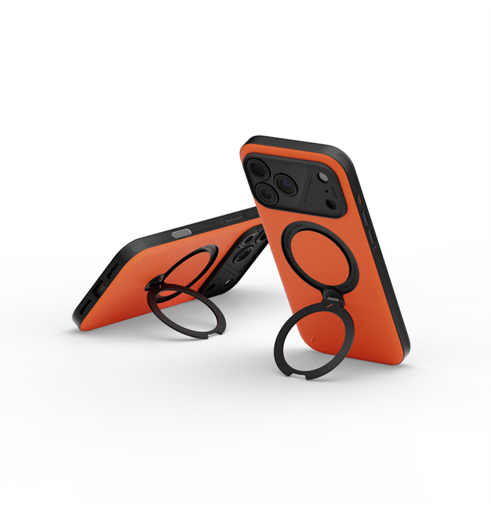 UNIQ HYBRID IPHONE 18 PRO MAX (2026) 6.9 ELIX WITH 360 ROTATING KICKSTAND - VOLT ORANGE