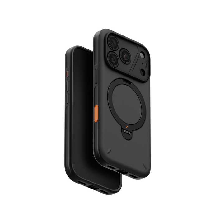 UNIQ HYBRID IPHONE 18 PRO MAX (2026) 6.9 ELIX WITH 360 ROTATING KICKSTAND - CHARCOAL GREY