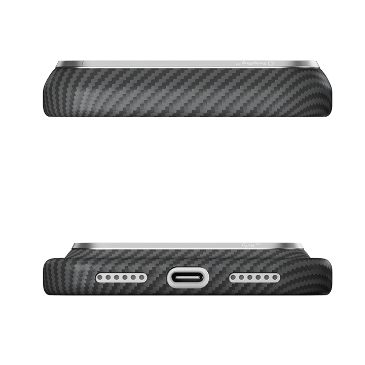 PITAKA Edge Case for iPhone 18 Pro Classic-Black Grey(Twill)-01