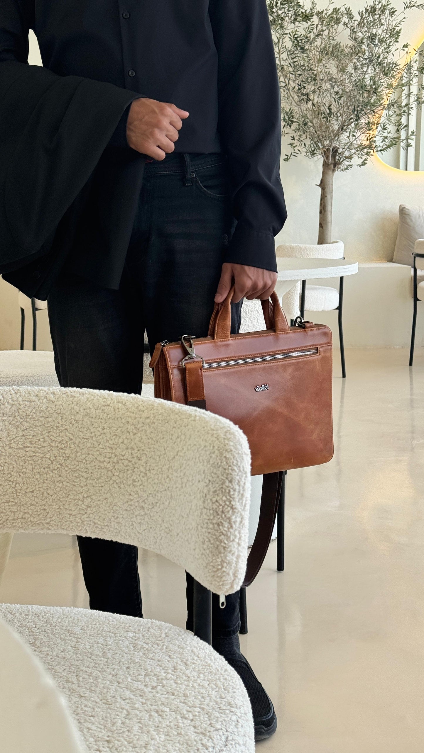 7 Wallet 14 inch GENUINE  LEATHER LAPTOP BAG BROWN