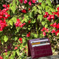 7 WALLET CROAC LEATHER CARD WALLET -MAROON