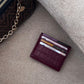 7 WALLET CROAC LEATHER CARD WALLET -MAROON