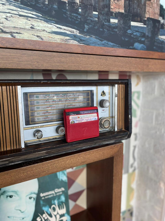 7 WALLET GRAIN TEXTURE RED/BLACK