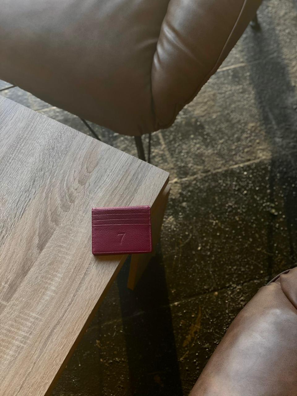 7 WALLET GRAIN TEXTURE LETATHER - MAROON