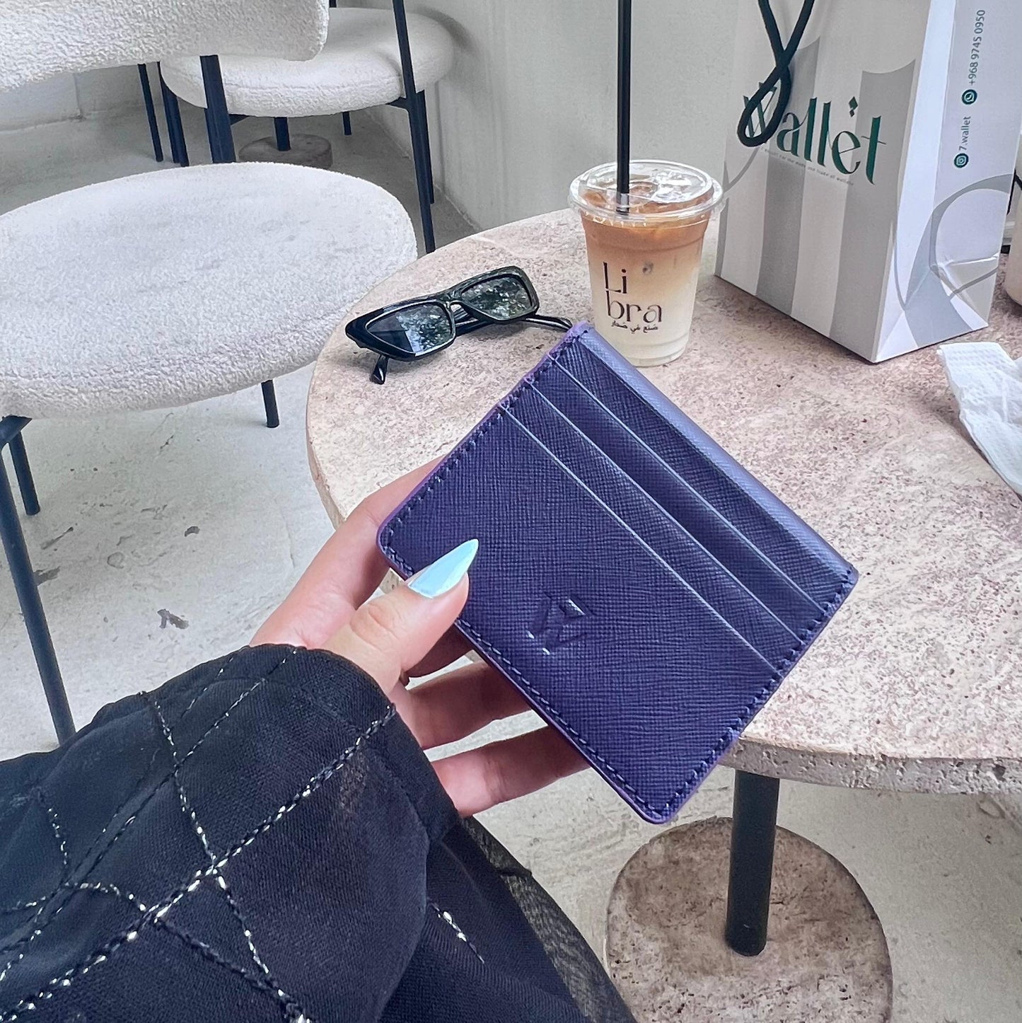 7WALLET SAFIANO PURPLE
