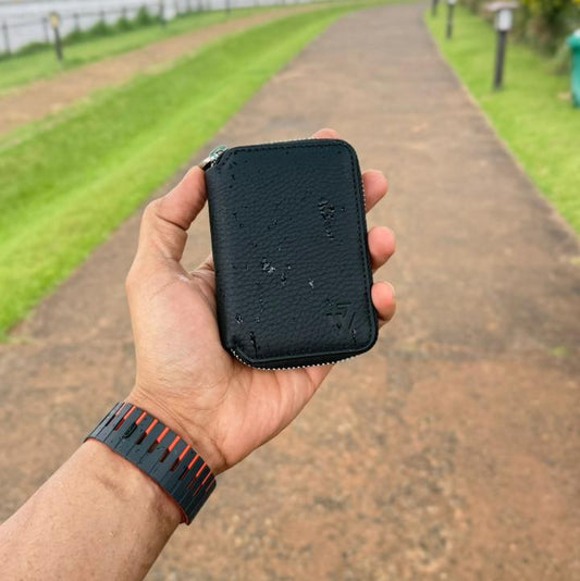 7WALLET FLOTER ZIPPER MATTE BLACK