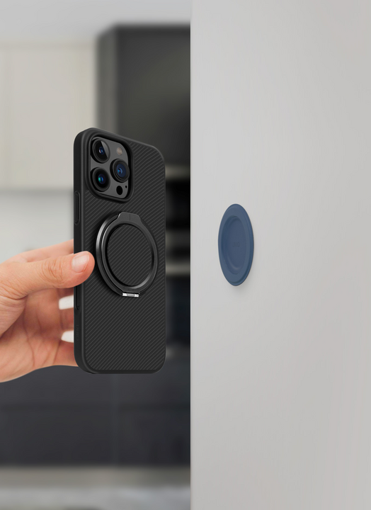 UNIQ GRIPFIT PREMIUM 360 MAGNETIC MOUNT & KICKSTAND CARBON BLACK