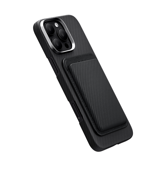 PITAKA Magnetic Woven Wallet BLACK/GREY