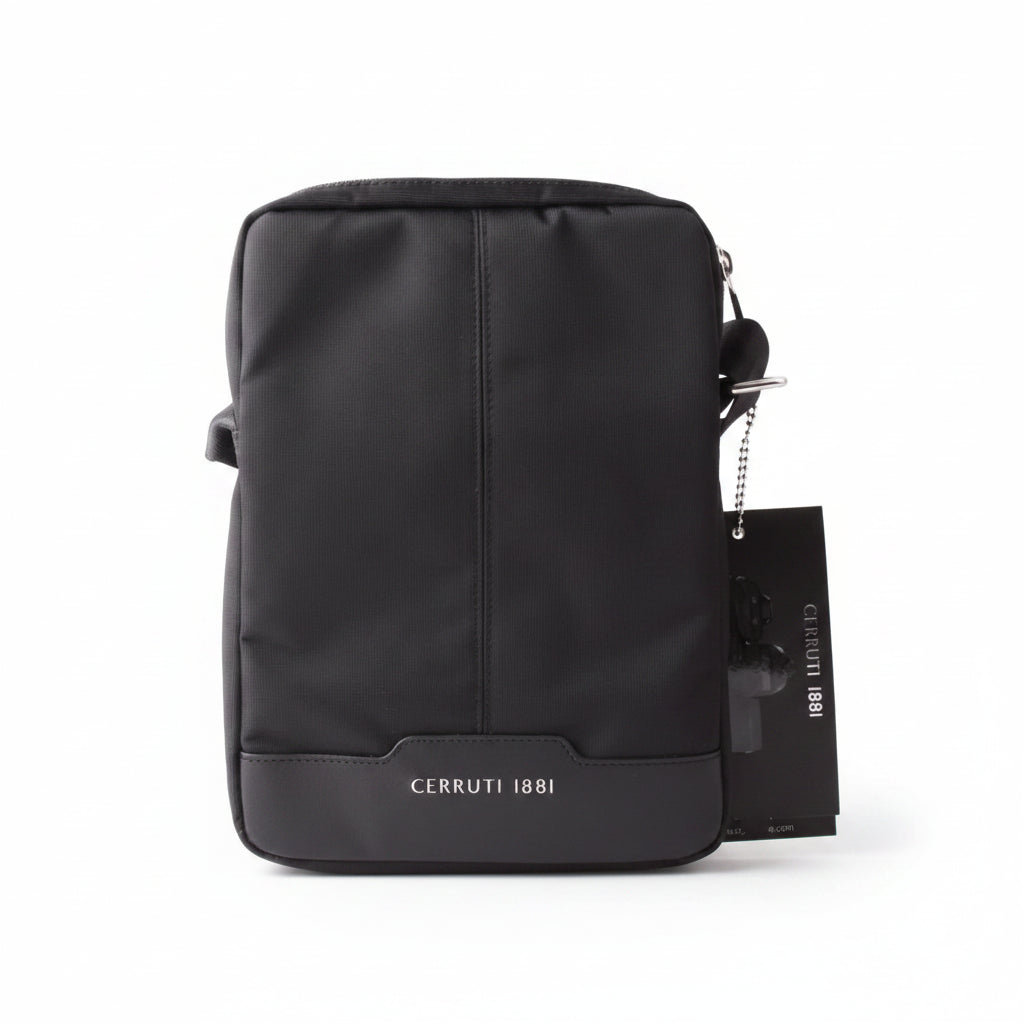 Cerruti Nylon - Leather Tablet Bag 10- Black