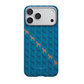 PITAKA edge case for iPhone 17 Pro, indigo blue texture with orange diagonal stripe