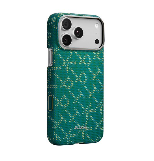 PITAKA Ultra-Slim Case for iPhone 17 Pro Max - Monogram (Gold/Green)