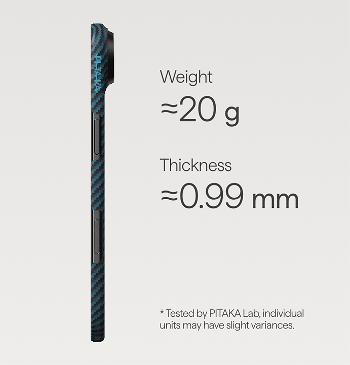 PITAKA Twill ULTRA SLIM CASE FOR IPHONE 17 PRO ARAMID FIBER AEROSPACE -GRADE METRIAL (PitaTap™)